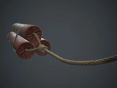 3 Dynamite Pack PBR Game Ready Low-poly 3D model