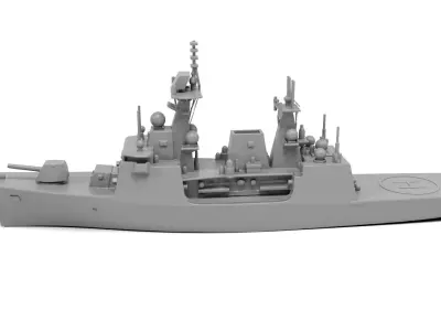 Military frigate 3D print model