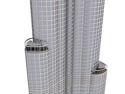 Burj Khalifa Dubai Low-poly 3D model