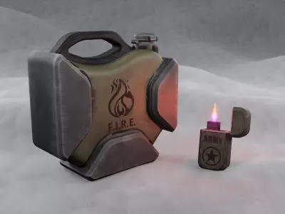 Fire collection pack Low-poly 3D model