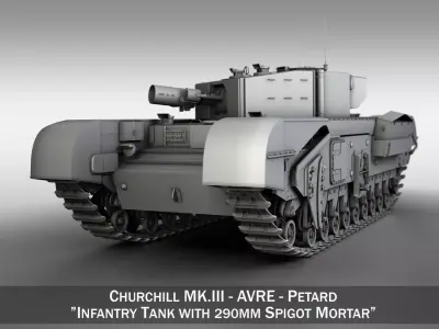 Churchill MKIII - AVRE - Petard 3D model