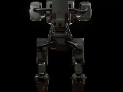Military robot Low-poly 3D model