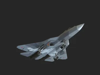 4 coatings of Sukhoi Su-57 Felon Stealth Fighter Low-poly 3D model