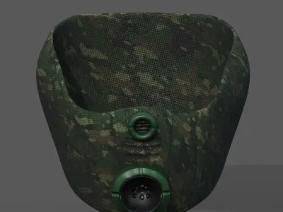 Gas mask helmet 3d model scifi Low-poly Low-poly 3D model