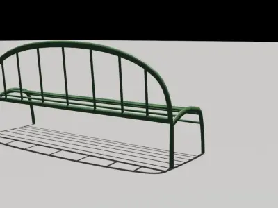 Spring park bench Free low-poly 3D model