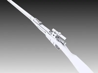 M91 30 Mosin Nagant with PU Scope Low-poly 3D model