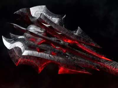 Sauron inspired Demonic Mace - Dark Fantasy Game Ready Weapon Low-poly 3D model