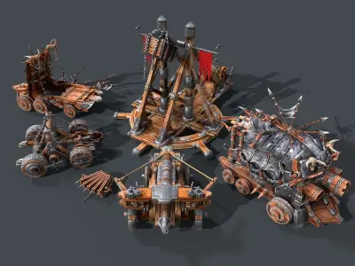 Medieval War Machines Low-poly 3D model