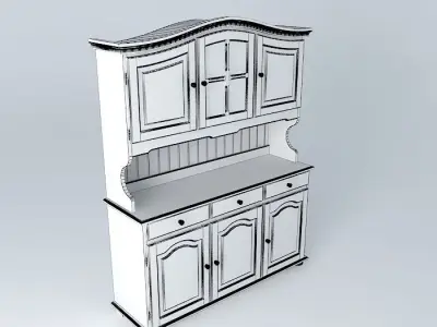 Pine kitchen dresser Free 3D model