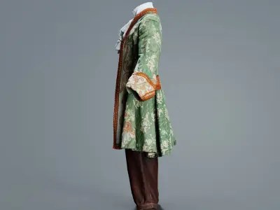 Organic Decorated Historic Costume Low-poly 3D model