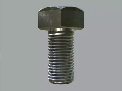 Steel stained Hex Bolt M5 High-Precision with 4K PBR Textures 3D model