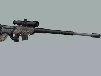 Remington M700 Tactical Bolt-action Sniper Rifle 3D Model Low-poly 3D model