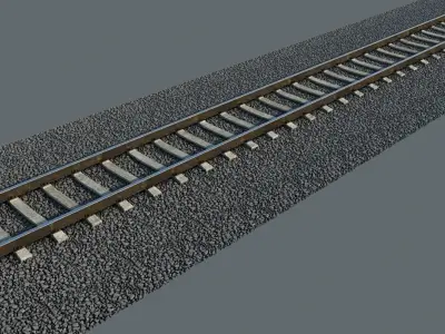 Tilable Railway Track 3D model