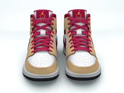 Jordan 1 Mid Low-poly 3D model