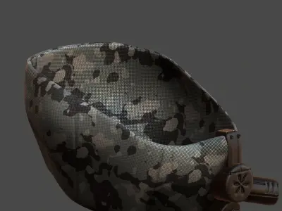 Gas mask helmet 3d model scifi Low-poly  Low-poly 3D model 555