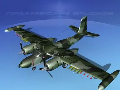 Douglas A-26K Invader COIN 3D model