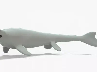 Mosasaurus Rigged Basemesh Low-poly 3D model
