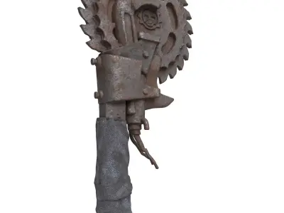 Scrap-Heap Post-Apocalyptic Melee Weapon Low-poly 3D model