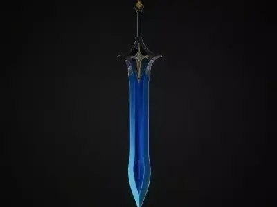 Magical Fantasy Sword Low-poly 3D model
