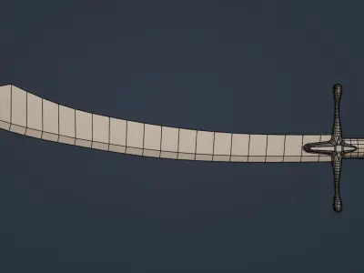 Persian Scimitar Low-poly 3D model
