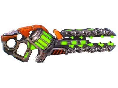 Assault heavy machine gun cannon naff barrel blaster laser arms Low-poly 3D model