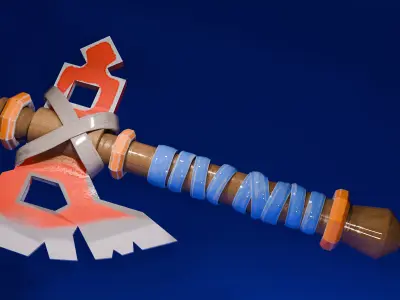 Ancient Rune Axe - Stylized Game Ready Weapon 3D model