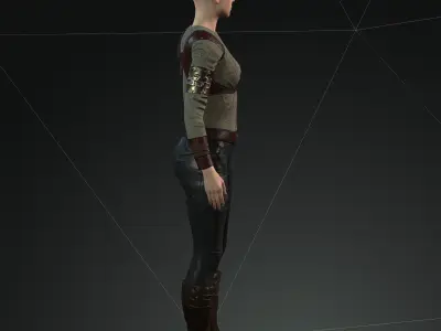 Steampunk rigged character Low-poly 3D model order