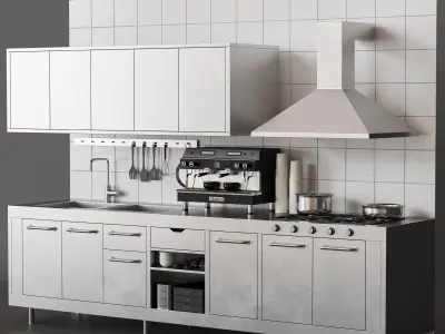 Coffee Shop Kitchen 3D model