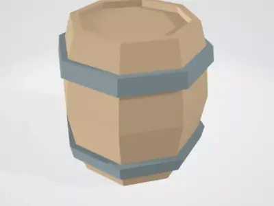 Low Poly Flat Shaded Barrel Free low-poly 3D model