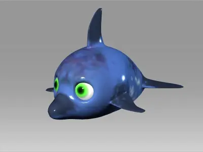 Cartoon Dolphin toy Low-poly 3D model