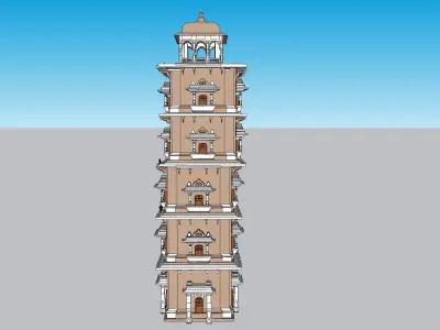 indian minar tower 3D model