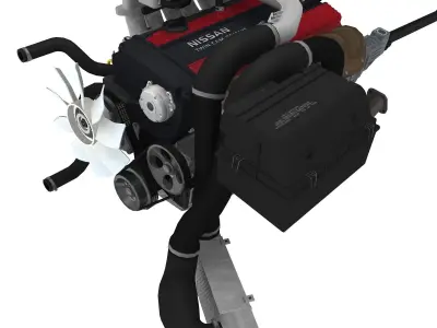 Nissan RB20DETR engine Low-poly 3D model