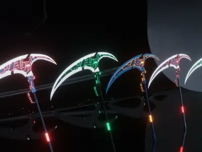 Sci-Fi Scythe 3D model Low-poly 3D model