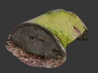 Old World War 2 Bunker Photoscan Low-poly 3D model