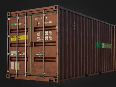 Shipping Container - 20 feet 3D model