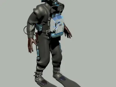 Military frogman 3D model
