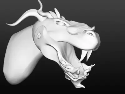 Snake - Dragon head 3d model - Sculptris 3D model