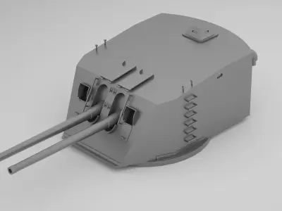 139mm 138mm 50 Mle 1934 Model 1934 3D model