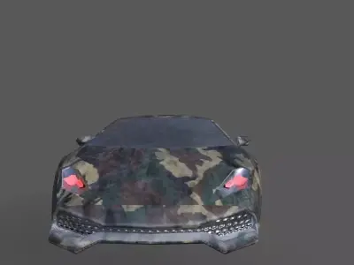 low poly car camouflage Low-poly 3D model