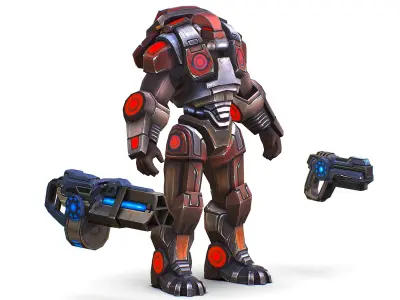 Assault heavy machine gun cannon naff barrel blaster laser arms Low-poly 3D model