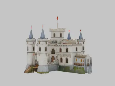 Majestic Gothic Castle 3D Model Low-poly 3D model