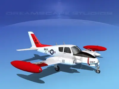 Cessna U-3B Blue Canoe V09 3D model