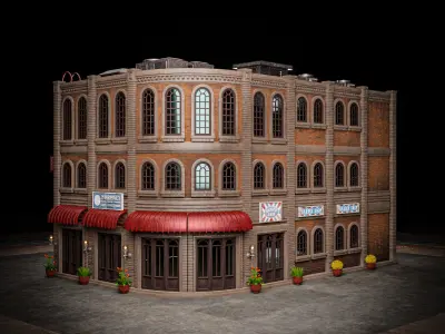 URBAN BUILDING OLD HORROR 6 Low-poly 3D model