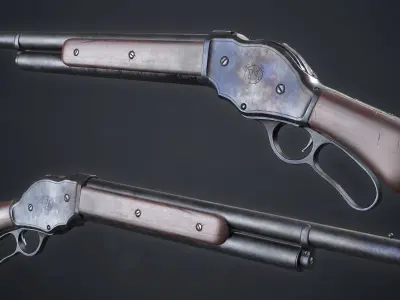  PBR Winchester Model 1887 Low-poly 3D model