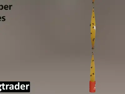 Fly Paper with Dead Flies 3D model