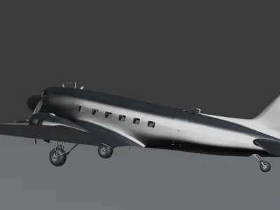 Airplane-Douglas-DC3-1935 new airplane collection Low-poly 3D model