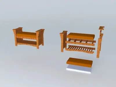 Mission Style Bench Free 3D model