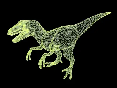Compsognathus animatronic t - rex dinosaur Low-poly 3D model