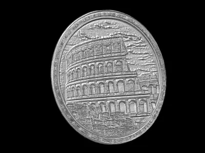 Sculptural Relief Emblem of the Roman Colosseum 3D print model