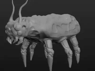 Anopluera creature with long legs and claws 3D model